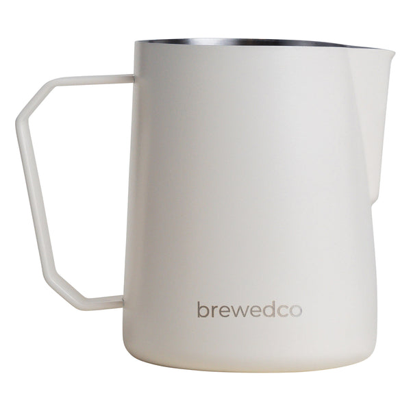 Brewedco Milk Pitcher Sharp Spout - 450ml Matte White